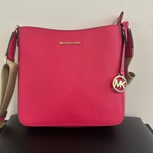 Michael Kors Jet Set Travel Small North South Crossbody Bag in Electric Pink